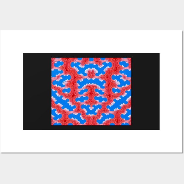 Red White and Blue Aesthetic Pattern 3 Wall Art by BubbleMench